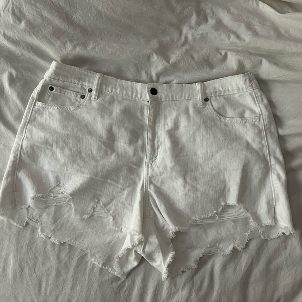 Aerie Classic White Denim Shorts